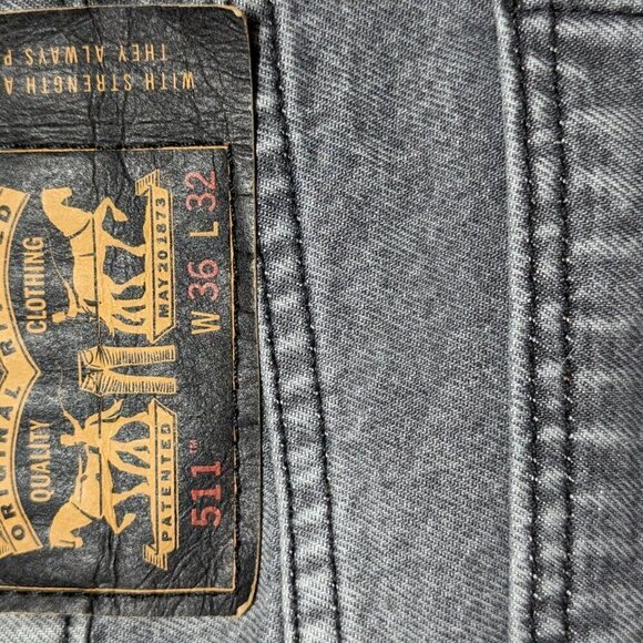 Vintage LEVIS 511 Men's Jeans Color Gray Size W36 -L32 With Black Leather tag - Picture 9 of 16